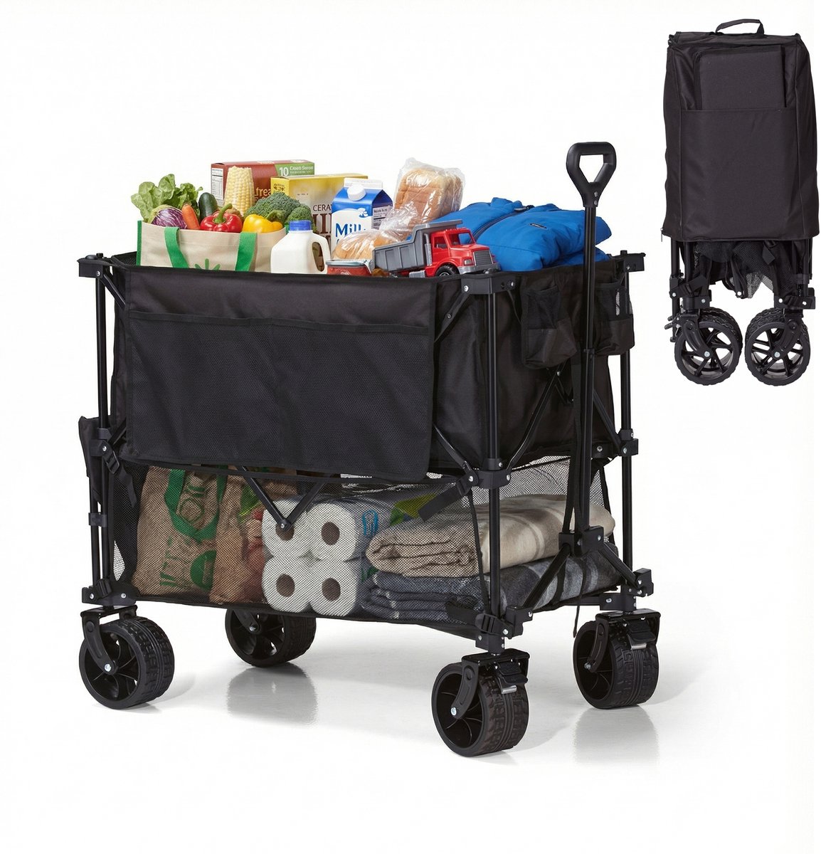 Bol.com Mr. Fold Bolderkar XXL - opvouwbaar - 400L - 300KG - all-terrain wielen aanbieding