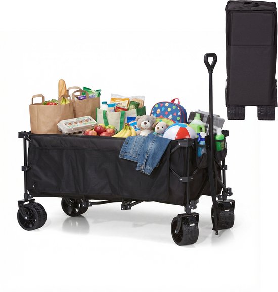 Mr Fold Bolderkar - XXL - Opvouwbaar - 300L - 150KG Draagkracht - Zwart - 5 Jaar Garantie