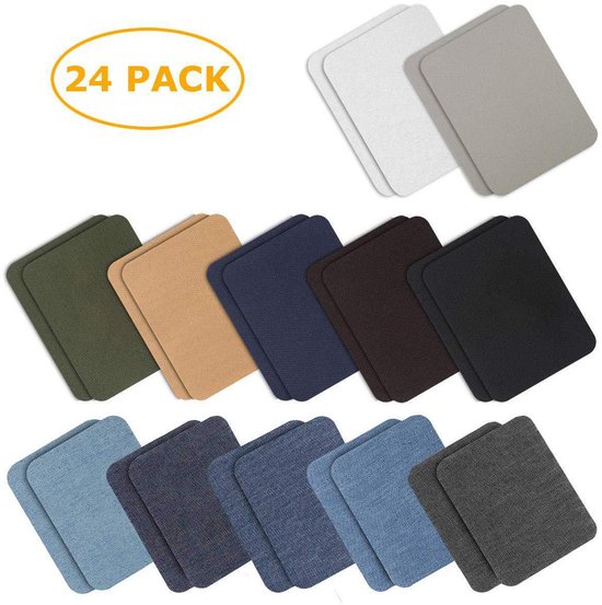 24 stuks Kleding Reparatie Patches - Patch - Strijkapplicaties - Reparatiedoek - Gat in kleding repareren - Jas Reparatie Patches - Patch Dons Jassen - Wasbaar - Paraplu reparatie - Geschikt voor donsjassen - Meerkleurig - 9.5*12.5cm