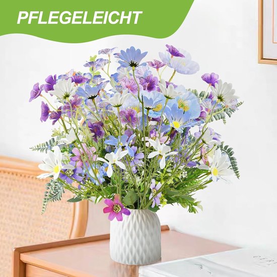 SHEPIN 8 bundels kunstbloemen voor buiten, kunstbloemen