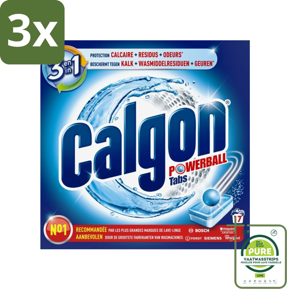 3 x Calgon - Ontkalkingsmiddel - Tegen Kalk, Wasmiddelresiduen & Geuren - 17 Tabletten - Grootverpakking - Wasmachine Ontkalken - Wasmachine Reiniging - Wasmiddel Residu - Wasmachine Onderhoud - Wasmachine Tabletten