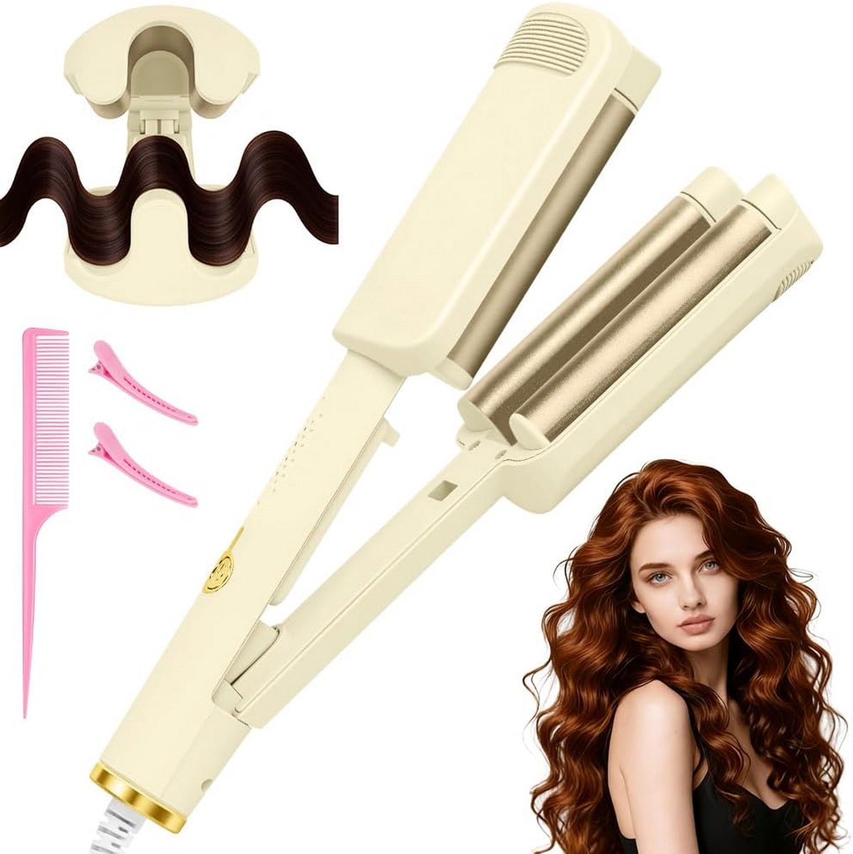 Krultang 32 mm voor Franse Golven en Beach Curls met 4 Temperatuurstanden