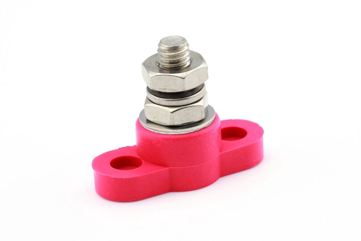 Powerpost - contactstrip enkelvoudig M10 Rood