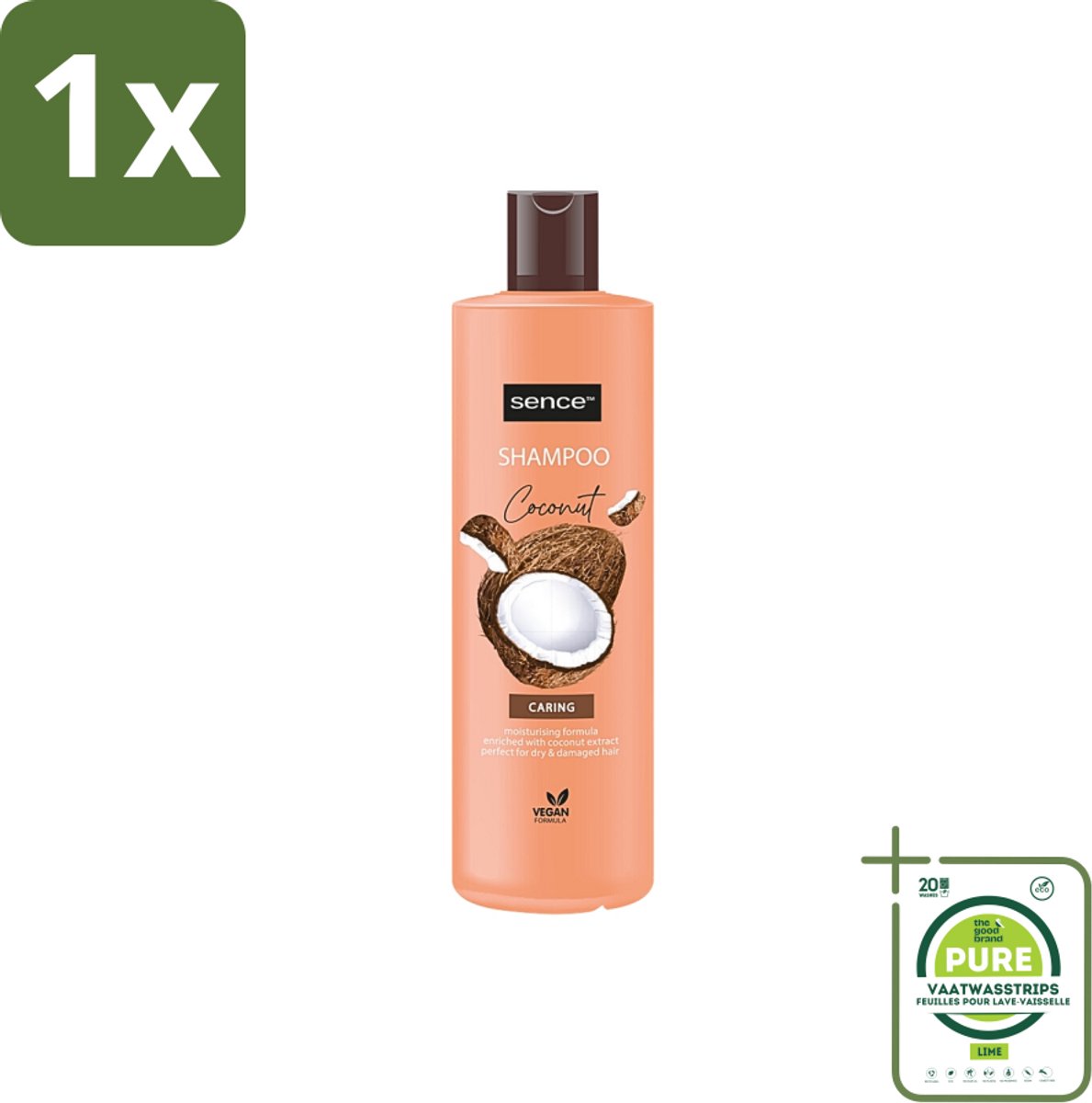 1 x Sence - Coconut - Shampoo - Verzorgend - 400 ml - Voordeelverpakking - Kokos Shampoo - Verzorgend Shampoo - Droog Haar Shampoo - Haar Glans - Haar Conditioner