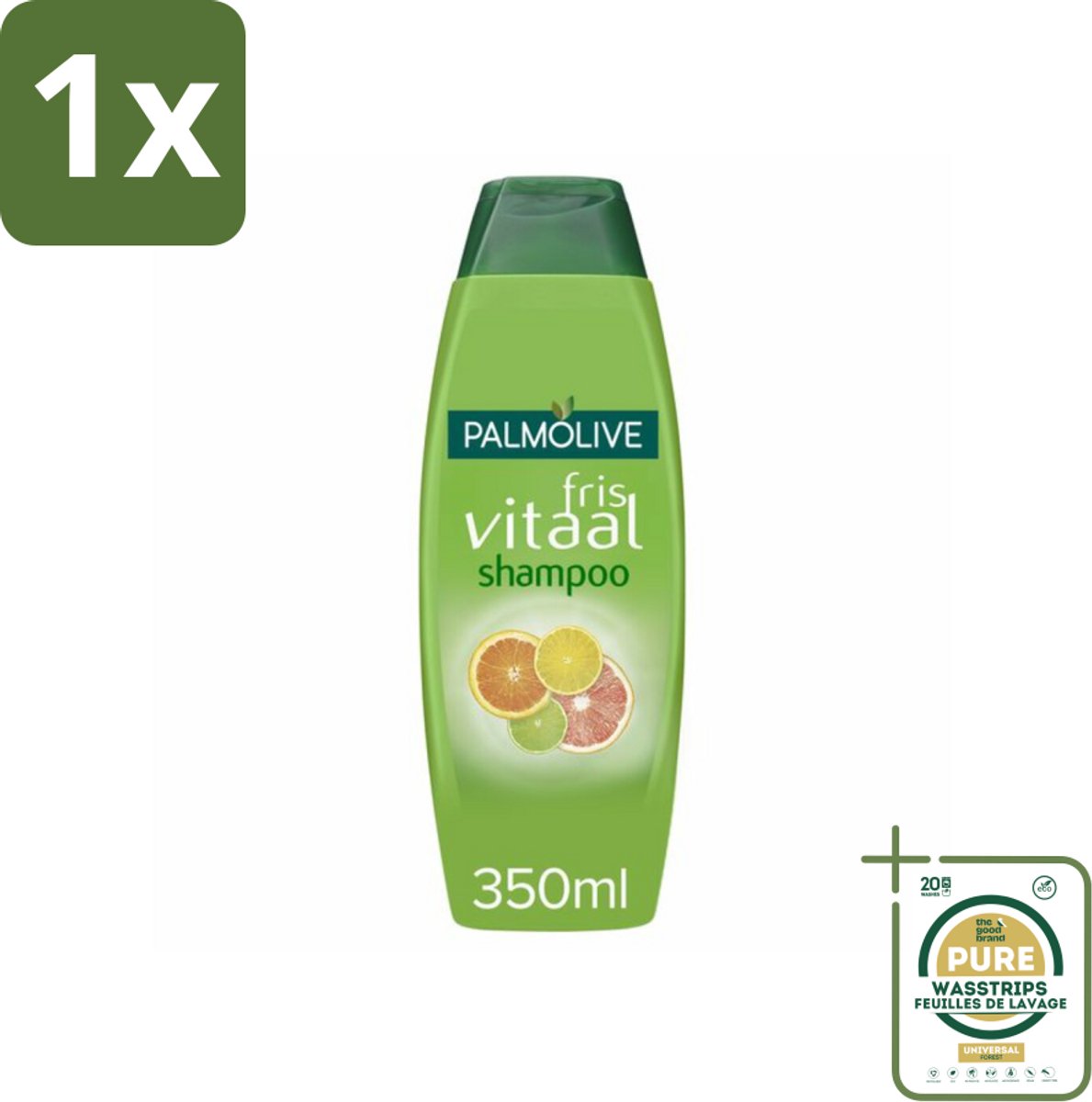 1 x Palmolive Shampoo Fris Vitaal 350 ml- Shampoo - Citrus - Haarverzorging - Vitaliteit - Volume