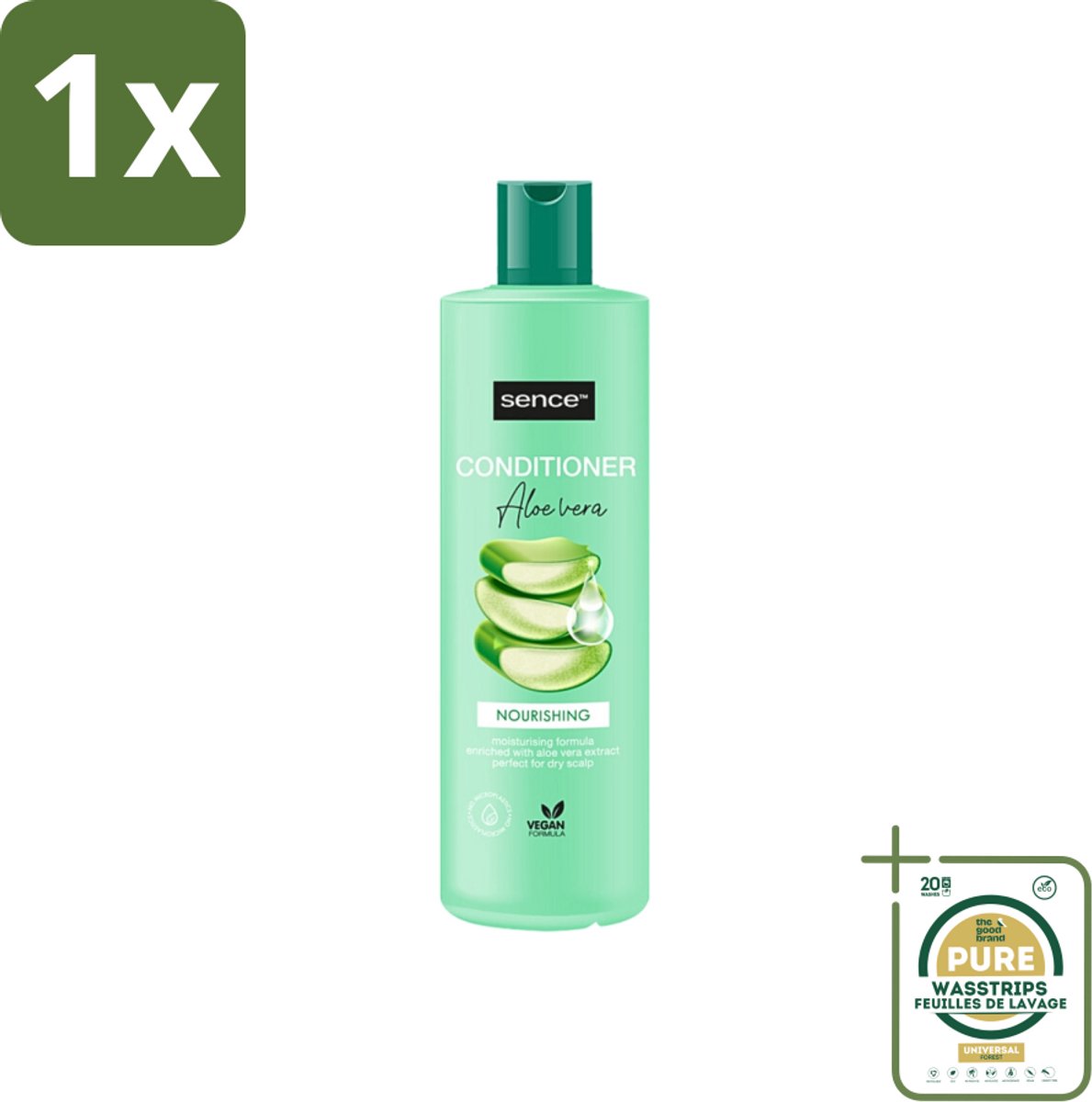 1 x Sence - Aloë Vera - Shampoo - Verzachtend - 400 ml- Aloë Vera Shampoo - Droog Haar Shampoo - Verzachtend Shampoo - Gezond Haar - Herstel Shampoo