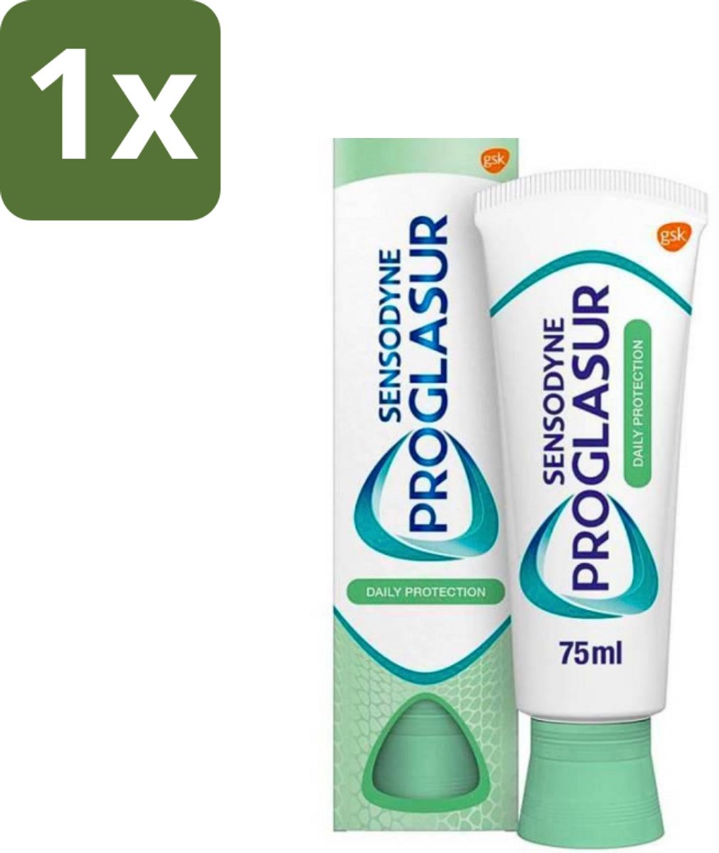 1 x Sensodyne - Tandpasta - Proglasur Daily Protection - Versterkt Glazuur - 75 ml - Tandpasta - Tandglazuur - Tanderosie - Zuurbescherming - Cariës