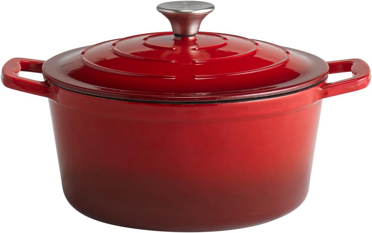 Gietijzeren Stoofpan met Deksel - 25 cm - 4 Liter - Geschikt voor Inductie en Oven