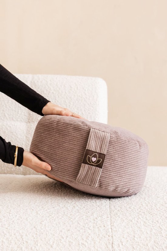Meditatiekussen eco rib taupe rond - Lotus - Yoga kussen van Lotus — afbeelding 5