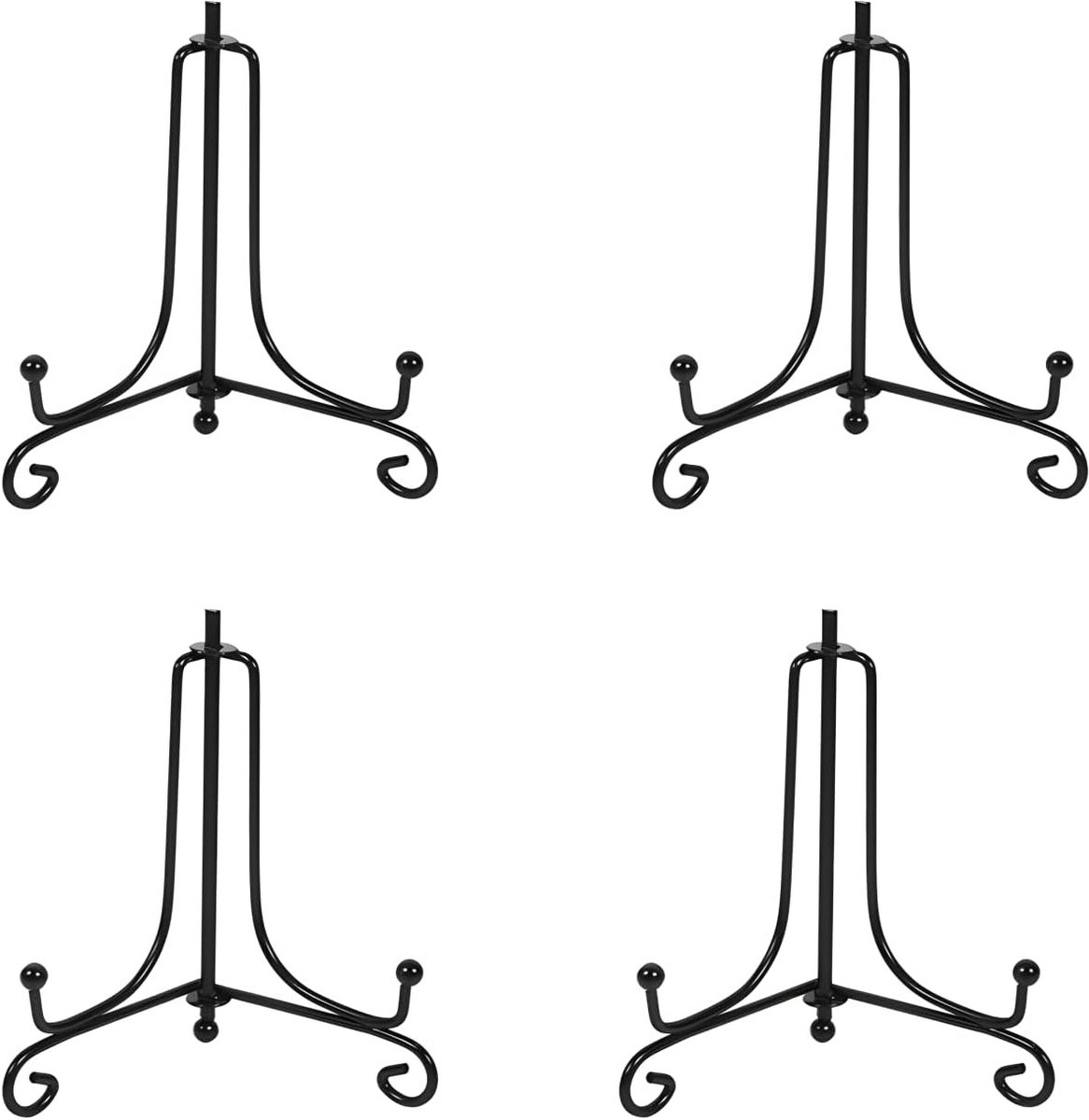 Set van 4 Zwarte Metalen Standaards (10 cm) - Fotolijsten, Borden & Decoratie Presentatierekjes