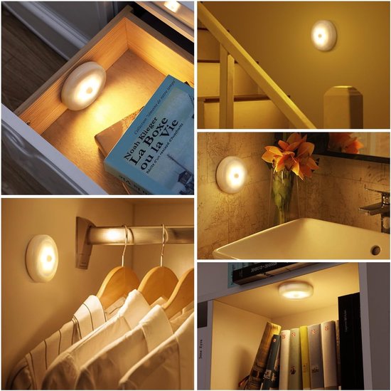 Nachtlampje - Nachtlampje volwassenen - Nachtlampje met bewegingssensor - Oplaadbaar lampje - 3 stuks warm wit nachtlampje - automatisch aan/uit - Kastverlichting - Bewegingsmelder wandlamp binnen - Voor trap-slaapkamer-keuken-kinderkamer-gang van Livinxx — afbeelding 4