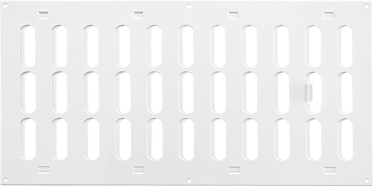 Verstelbaar Ventilatie Rooster Plaatstaal Wit 400x200 mm voor Binnen en Buiten