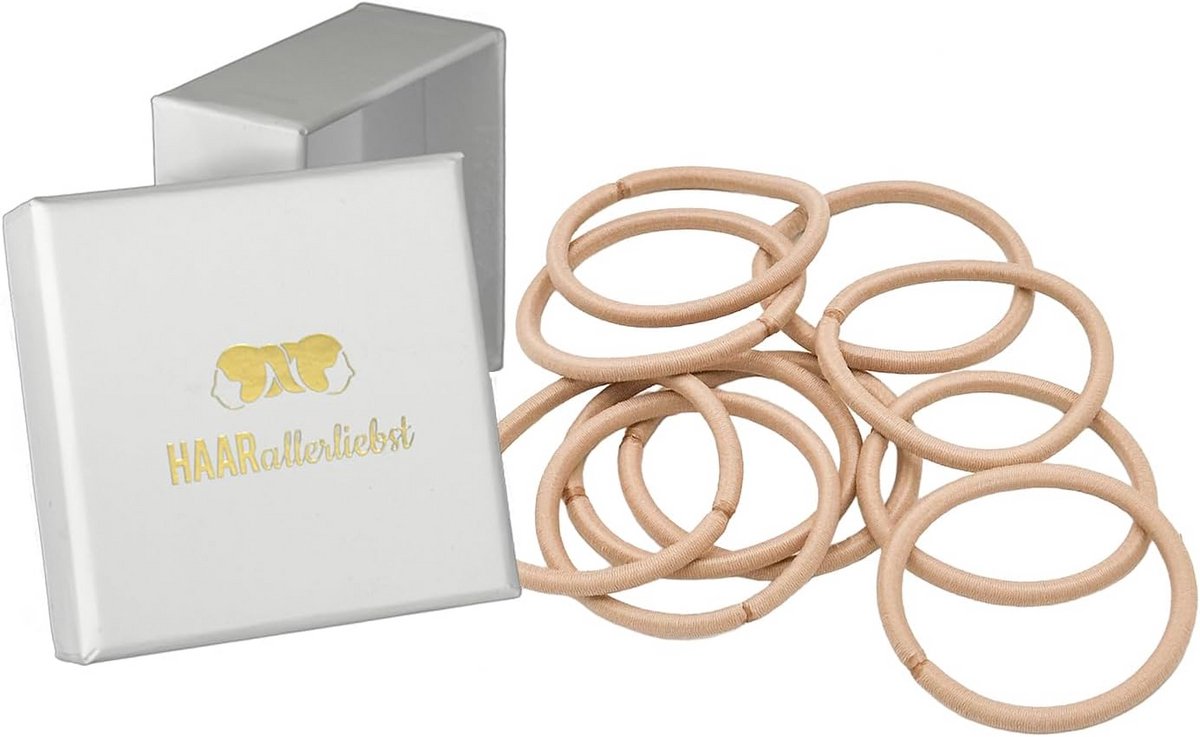 20x Dikke Naadloze Haarelastiekjes Beige voor Blond Haar - Vlecht en Knot Elastiek