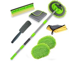 autowasborstel set 7-delig – auto wassen – wasborstel auto – telescoopsteel 160 cm – uitschuifbare borstel – krasvrij wassen – microvezel doek – velgenborstel – camper reinig – caravan borstel – zonnepanelen reinigen – autoverzorging – auto onderhoud