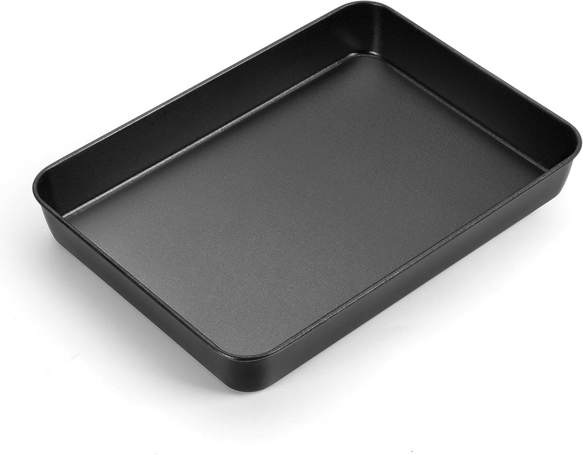 Rvs Bakvorm Rechthoekig, Diepe Ovenschaal met Antiaanbaklaag voor Lasagne, Brownies en Cake
