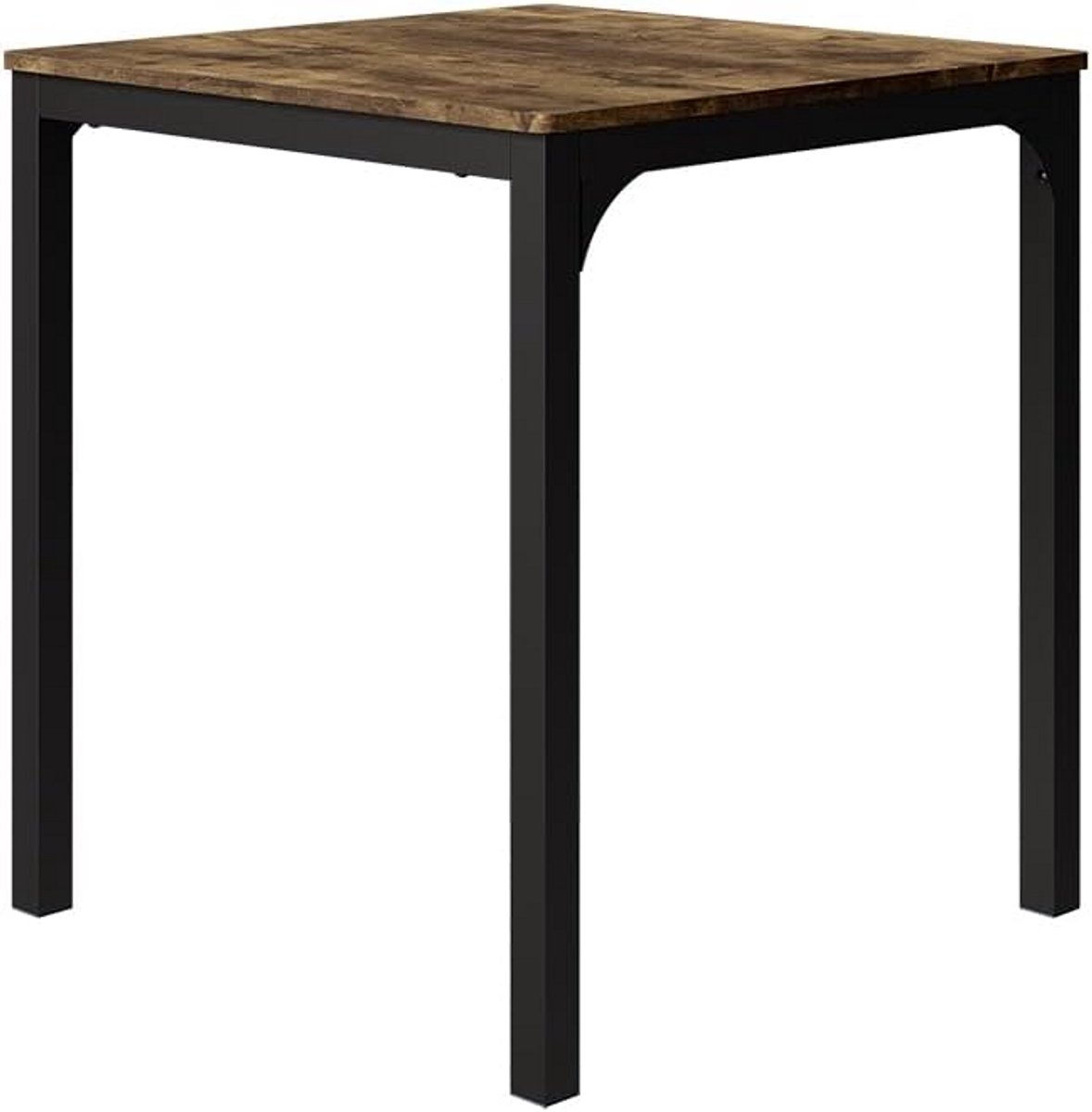 Ronde Eettafel 70x70 cm Zwart Onderstel Rustiek Eiken