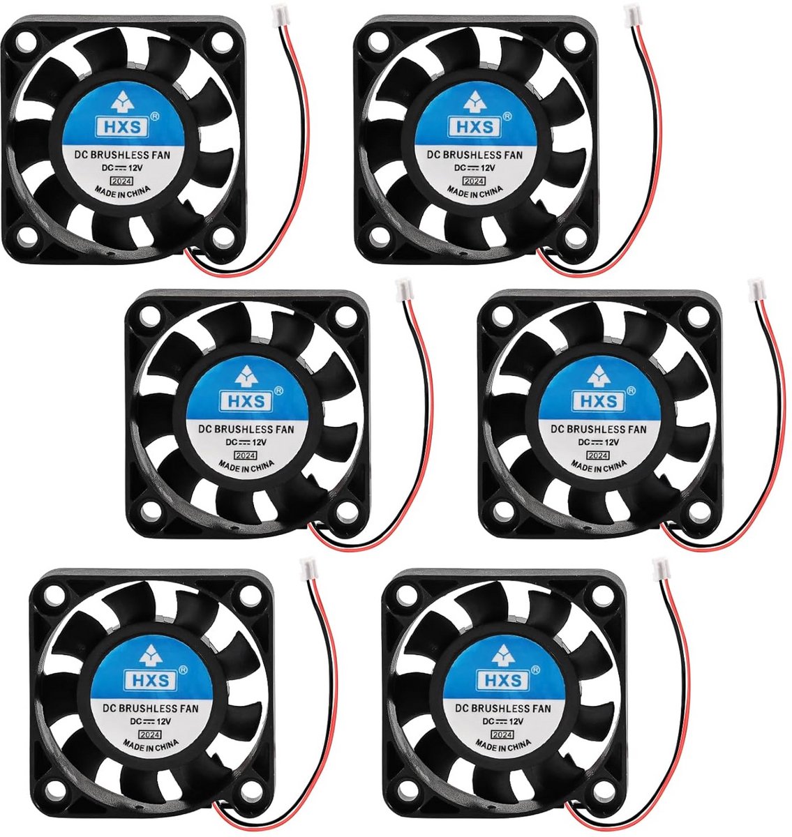 6x Stille 40mm DC 12V Koelventilatoren (40x40x10mm) voor 3D-Printers, DVR's en Elektronica