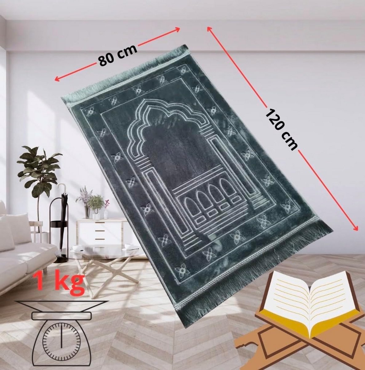 Comfortabel Gebedskleed voor Moslims met Tesbih – Extra Zacht en Dik – Ideaal voor Ramadan en Cadeau
