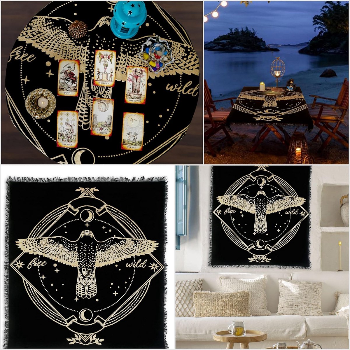 Spiritueel Altaardoek Tafelkleed voor Hekserij & Tarotleggingen - Wicca & Neopagan Thema's