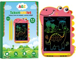 A&Z® - Dino tekentablet kinderen - 8.5 inch - Inclusief 2x pennen - 6x sjablonen - Tekenbord - Tekenset - Leren tekenen & schrijven - Kleuren -…