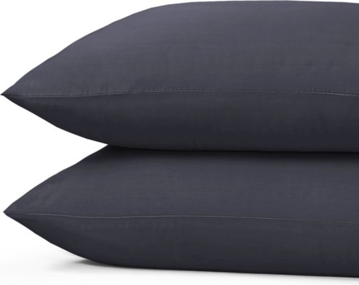 Cozy Covers 100% Katoen - Kussenslopen - Set van 2 - 60x70 cm - Antraciet