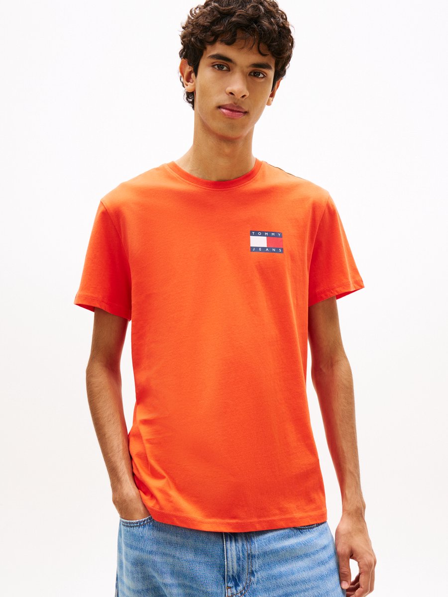 Tommy Jeans T-shirt Tjm Slim Essential Flag Tee Ext Dm0dm20740 Xm2 Horizon Mannen Rood