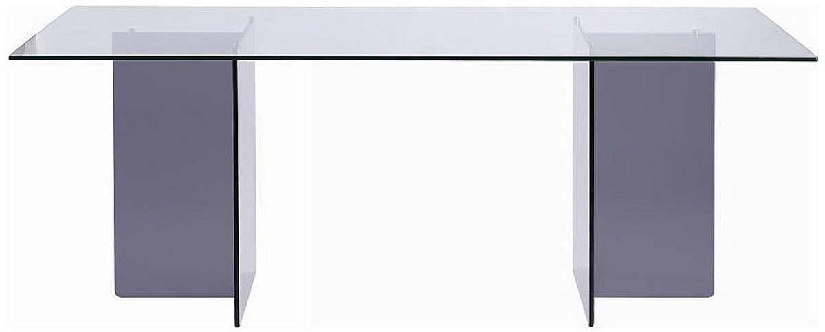 Vente-unique Eettafel voor 8 personen van gehard glas - Transparant en antraciet - BYLENA Transparant, Antracietgrijs