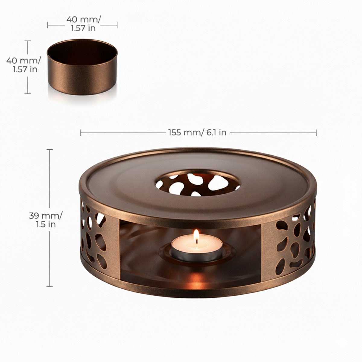 Vaja Glazen Theepot Vera 1.0 Liter met Filter en Warmhouder - Theepot Glas voor Losse Thee en Theebloemen - Tea Maker - Theelicht houder voor Theekan met Zeef - Infuser - Warmer - Rose — cadeau in Koken & Dineren - foto 2