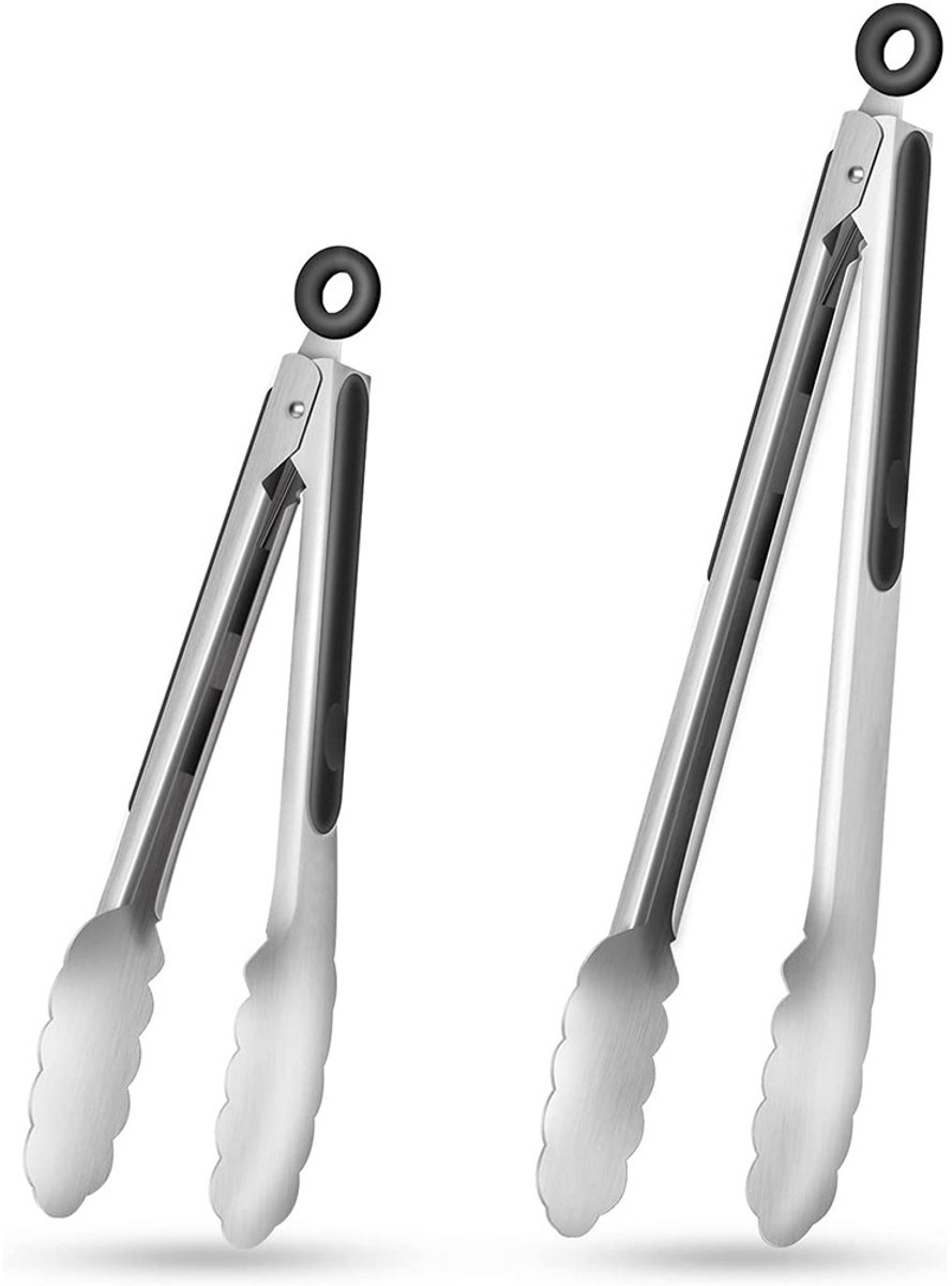 Barbecuetangen - BBQ-tang - 2x - 23 CM & 30,5 CM - Premium Keukentang - Vleestang set - Serveertang - Salade Tang - Antislip Handvat met Ophangbeuge - Horeca bbq tang - Hittebestendig - Vaatwasserbestendig - RVS
