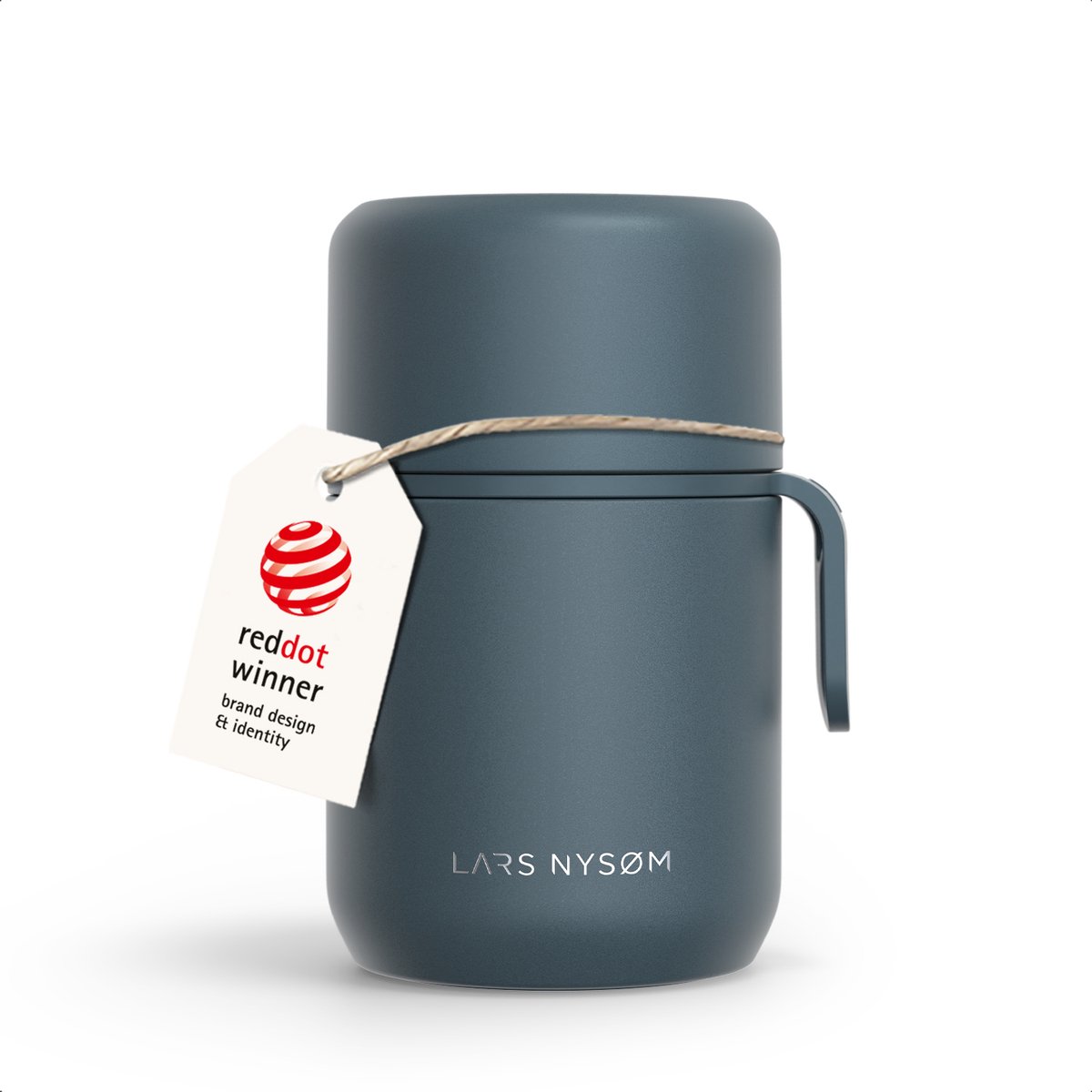 LARS NYSØM Vacuüm Geïsoleerde Voedselcontainer van Roestvrij Staal - Lekvrije Lunchpot voor Warme en Koude Gerechten, Brede Thermosbeker voor Soep, Werk & Reizen (Stone Blue)