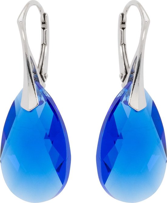 Boucles d'oreilles DBD - Bleu Royal - Cristal Swarovski - Argent - 22MM |  bol