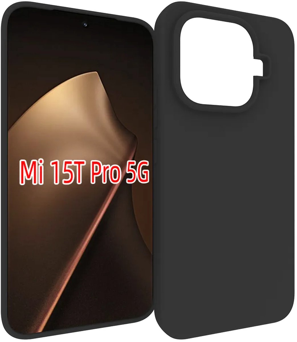 MobyDefend Hoesje - Geschikt voor Xiaomi 15T Pro - TPU Backcover - Mat Zwart