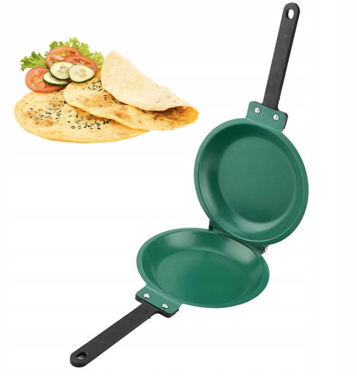 Dubbelzijdige Koekenpan voor Tortilla's & Omeletten - Groen, 19 cm