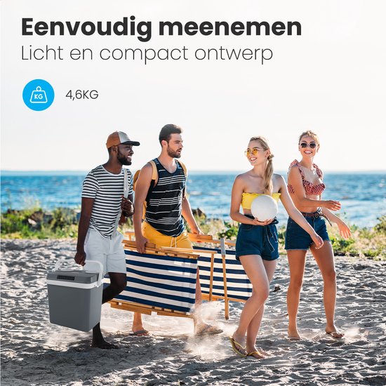 Auronic Koelbox Elektrisch 12V en 230 volt - Coolbox - Auto - 25L - Frigobox - Grijs van Auronic — afbeelding 4