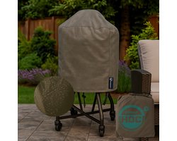 CUHOC Kwaliteits Diamond bbq hoes rond - 70x80 cm - Waterdicht met Stormbanden en Trekkoord - Geschikt voor o.a. Kamado, Big Green Egg, Grill Guru, The Bastard, Patton,Weber - Kolen bbqhoes