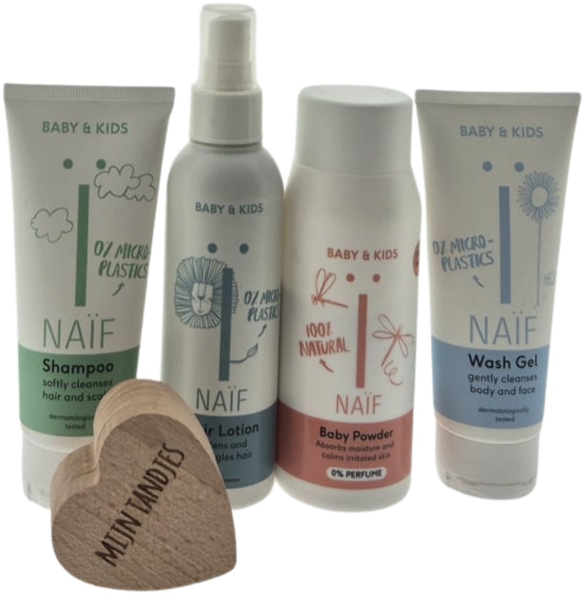 Naif Baby Cadeauset Verzorging & Bewaardoosje voor tanden – Luxe Verzorgingsset | Wellness Giftbox | Verwen Cadeaupakket voor Baby's