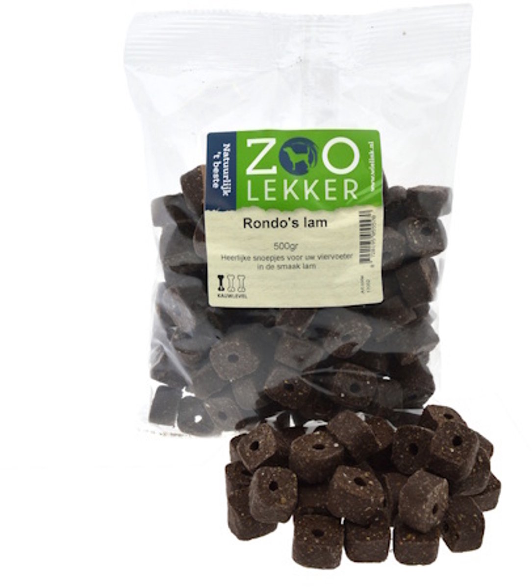 Zoolekker Rondo’s lam hondensnack - suikervrije semi-moist trainers en traktaties, 500 g