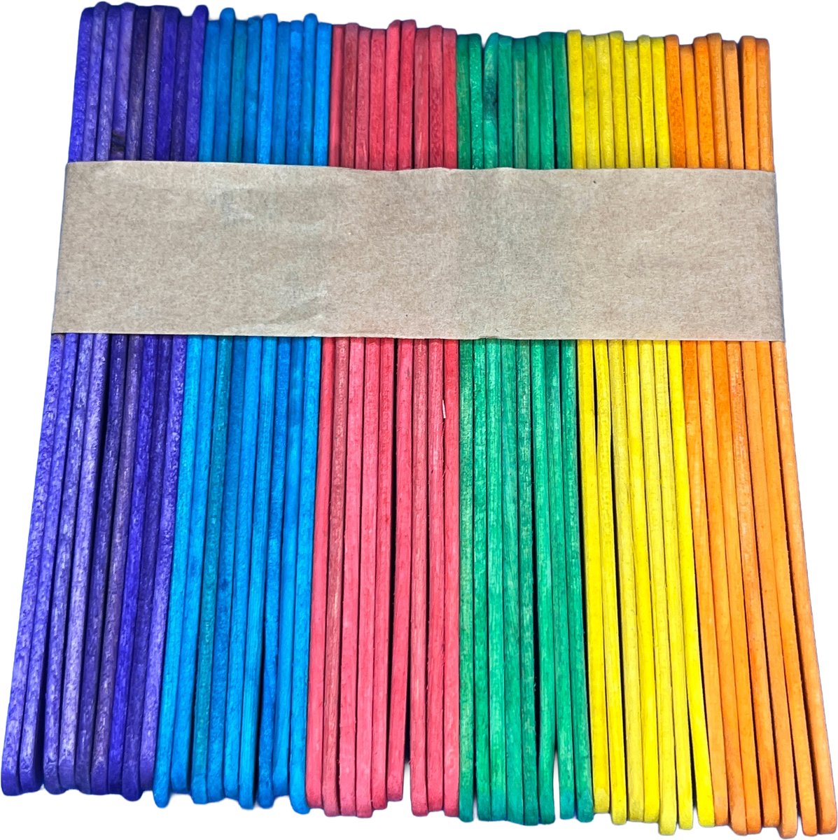 IJsstokjes hout - Knutselstokjes - IJslolly stokjes hout - Knutselhoutjes - diverse kleuren - 100 stuks - 11 x 1 cm