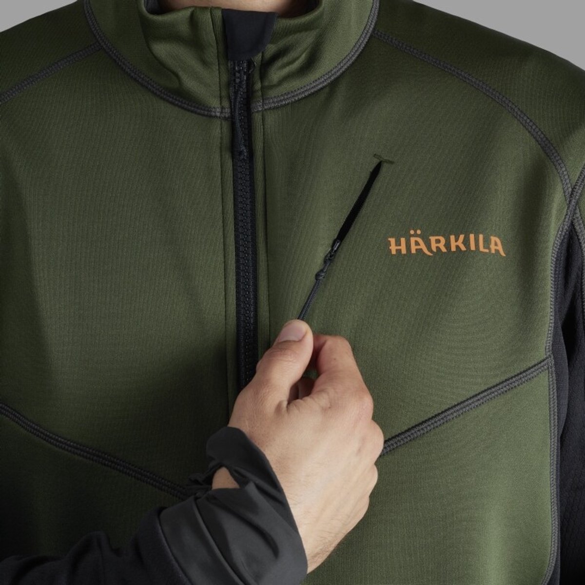 Härkila Scandinavian Fleece Jas Willow /Shadow Heren Vest Alle Seizoensvest Outdoor Vest Groen