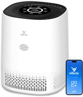 Vibrix PureFlow15 Luchtreiniger / Air Purifier – HEPA H13 + koolstoffilter inbegrepen – 100 m³/u, voor kamers tot ca. 15 m² – Ionisator – App-bediening – Zeer stil & slaapstand – Luchtkwaliteitindicator – Helpt bij stof, pollen & huisstofmijt