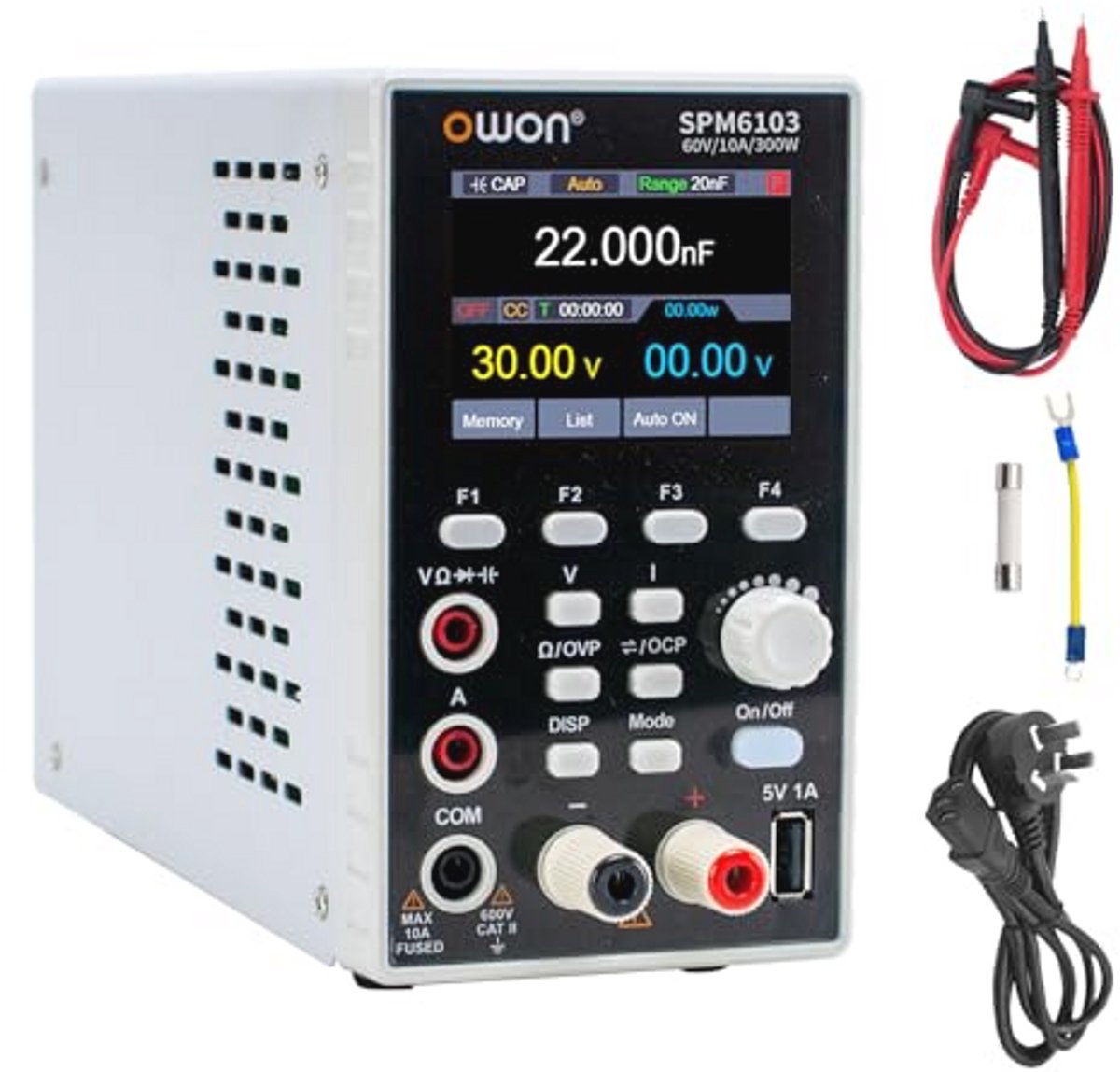 Programmeermogelijkheden voor DC Laboratoriumvoeding met Digital Multimeter - 0-60V, 0-10A, 300W
