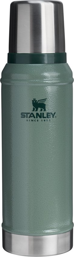 Thermos Stanley Classic Legendary 750 ml - Maintient les boissons chaudes ou froides pendant 20 heures - Étanche - Compatible lave-vaisselle - Sans BPA - Idéal pour le Café, le Thee et plus encore - Thermos en acier inoxydable - Vert martelé