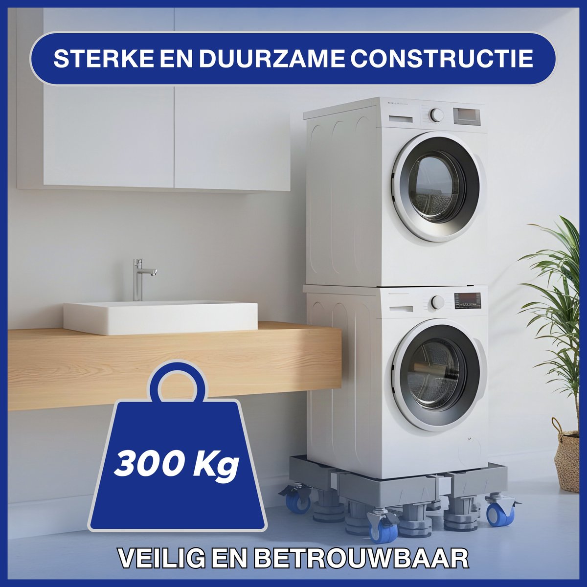 LUXEVI Wasmachine Verhoger met Wielen - 4 Poten thumbnail 4