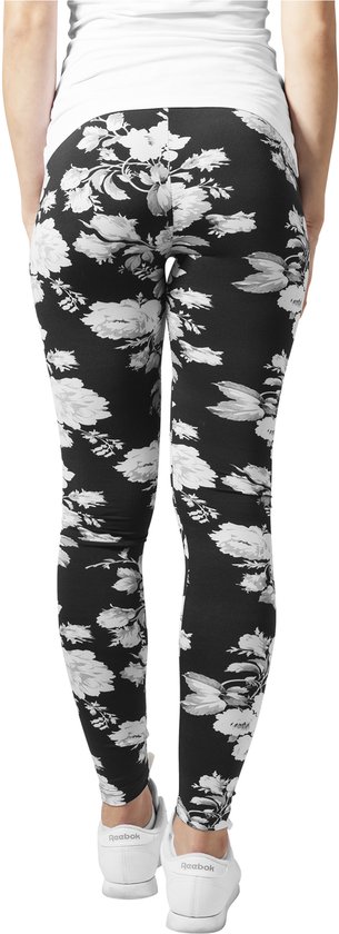 Legging Urban Classics -S- Flower Graphic Noir / Blanc