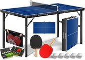 KESSER® Mini Tafeltennistafel 153×76,5 cm – Inklapbaar – Incl. Batjes, Ballen & Net – Pingpongtafel