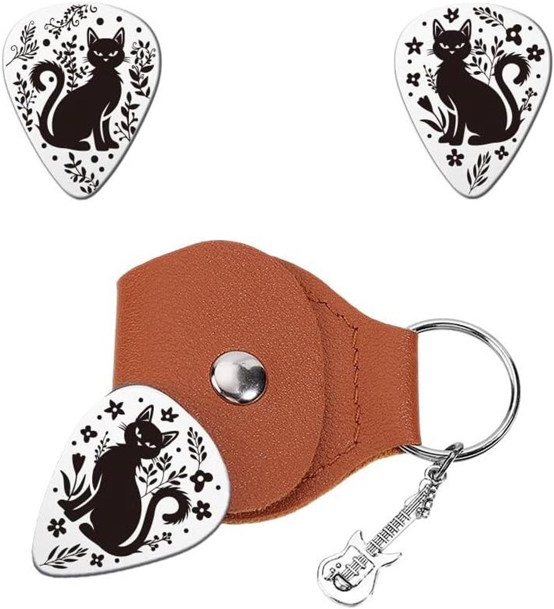 TTGoods - Geschenken Gitaar Pick met Sleutelhanger en PU Lederen Case