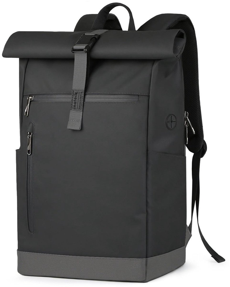 Inateck BP01003 RollTop Rugzak Heren Dames 24.5L-28.5L Fietsrugzak Schoolrugzak voor Universiteit Vrije tijd Werk Sport Reizen, Stijlvolle Dagrugzak met 17 inch Laptopvak, Zwart