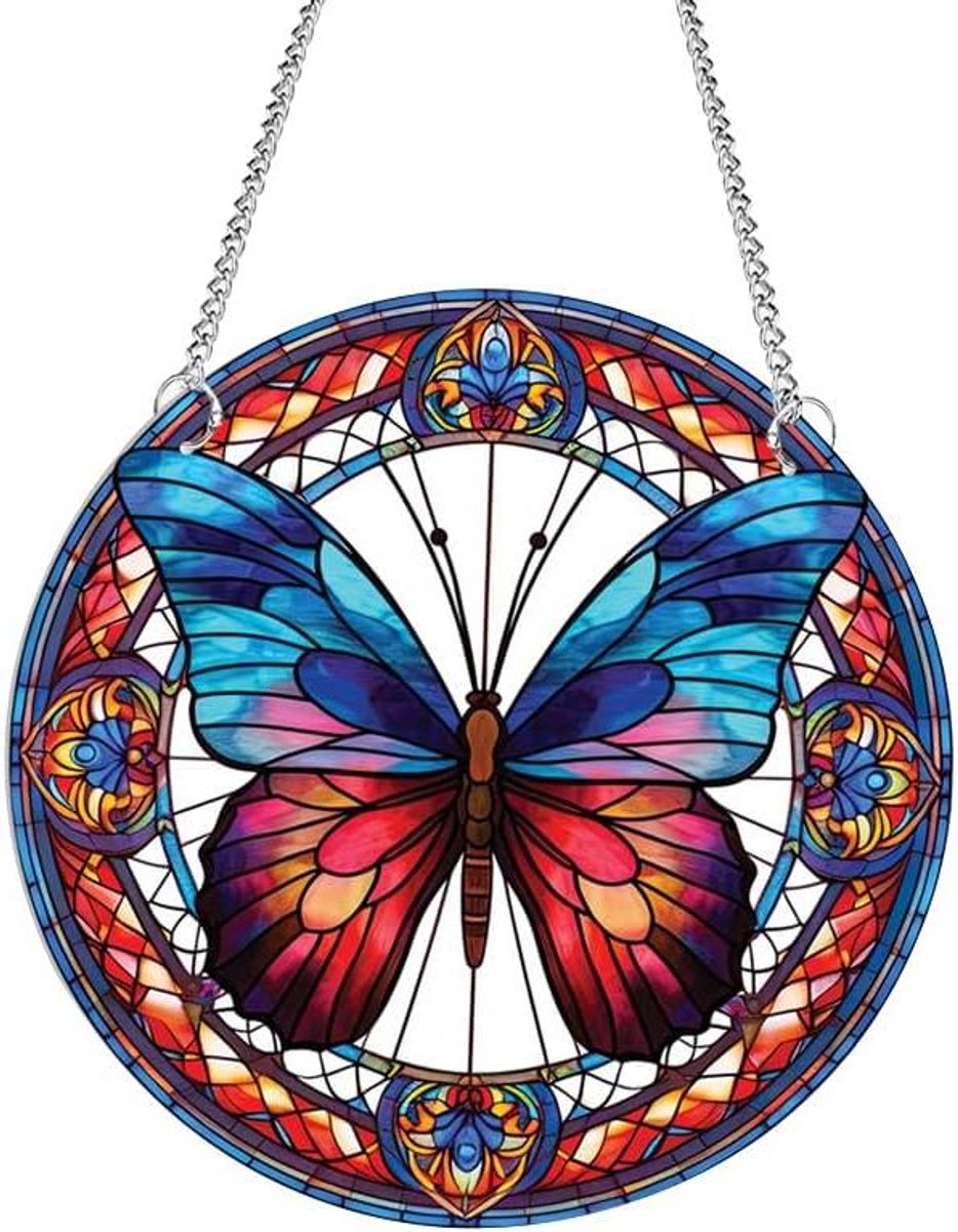 Ronte - Acryl venster suncatcher decoratie - Kleurrijke gebrandschilderd panel zonvangers - Huis tuin kerstfeest bruiloft - 8 inch