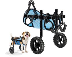 VEVOR Hondenrolstoel voor Achterpoten, Verstelbare Rolstoel voor Huisdieren, Lichtgewicht Hondenkar met Schokabsorberende Wielen, Loophulpmiddel voor Gehandicapte, Verlamde en Gewonde Honden Tot 10 Kg, S