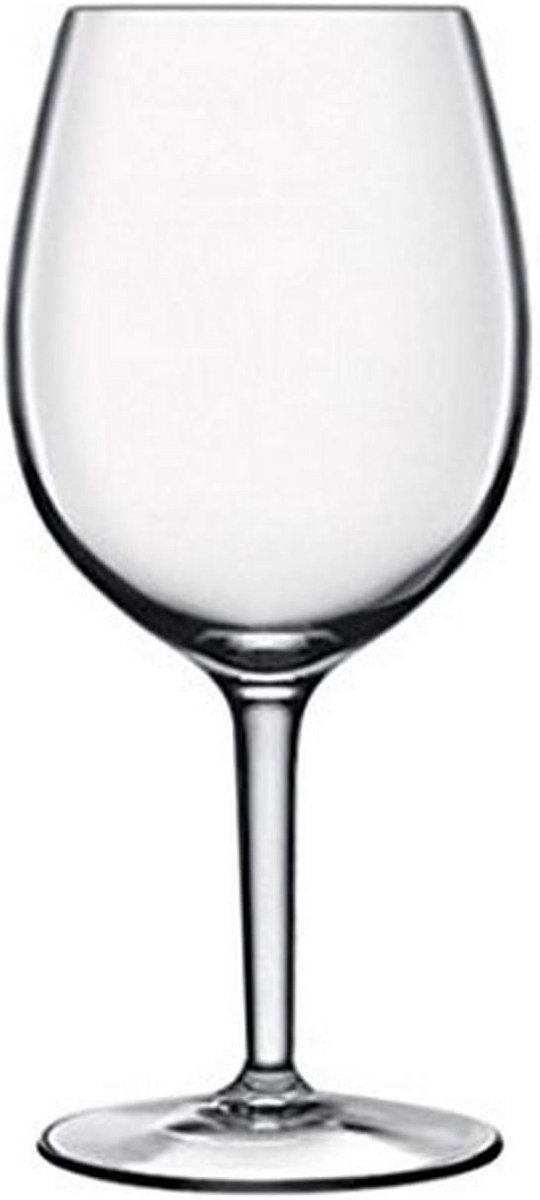 Set van 6 Bordeaux Wijnglazen in Robijnrood Glas
